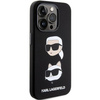Karl Lagerfeld Silikon Karl&amp;Choupette Head Hülle für iPhone 15 Pro – Schwarz