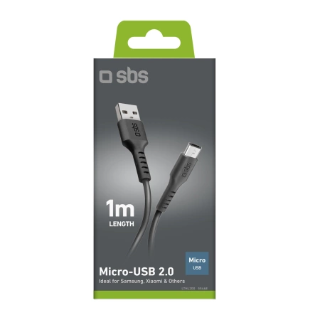 SBS LTHL200 USB-A - Micro-USB Cable 1m - Black