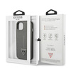 Original Case IPHONE 14 Guess Hardcase Saffianotriangle Logo (GUHCP14SPSATLG) silver