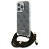 Original Handyhülle IPHONE 16 PRO MAX Guess Hardcase Crossbody Cord 4G Print (GUHCP16XHC4SEW) braun