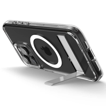 Spigen Ultra Hybrid S MagSafe Hülle mit Ständer für iPhone 15 Pro – transparent