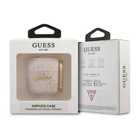 Original Case APPLE AIRPODS Guess 4G Script Metal Collection (GUA24GSMP) pink