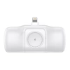 Wozinsky WF16-YLS 5000 mAh 15 W Lightning Mini-Powerbank mit integriertem USB-C-Kabel und Apple Watch Ladegerät – Weiß