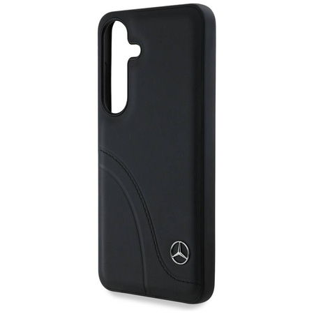 Original Case SAMSUNG GALAXY S25 Mercedes Leather Curved Stitches black