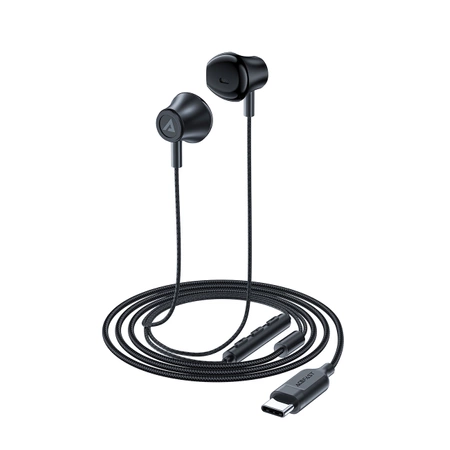Acefast L2 In-Ear-Kopfhörer mit USB-C-Anschluss, Mikrofon und Fernbedienung 1,2 m – Schwarz