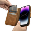 iCarer Oil Wax Wallet Case 2in1 iPhone 14 Pro Max Flip Leather Cover Anti-RFID Brown (WMI14220724-TN)