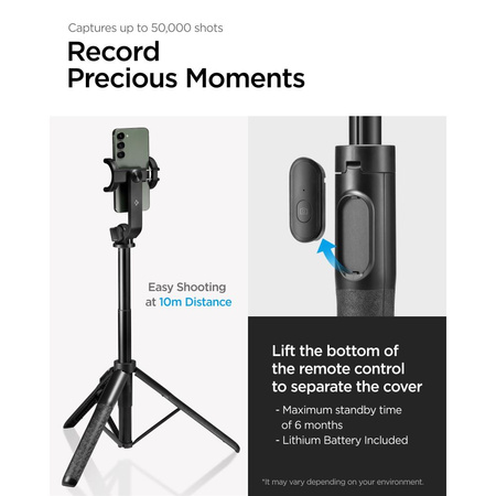 Spigen Selfiestick S560WTripod Bluetooth czarny/black AMP05813