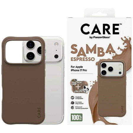 CARE by PanzerGlass Modisches Samba MagSafe Case für iPhone 17 Pro - Braun
