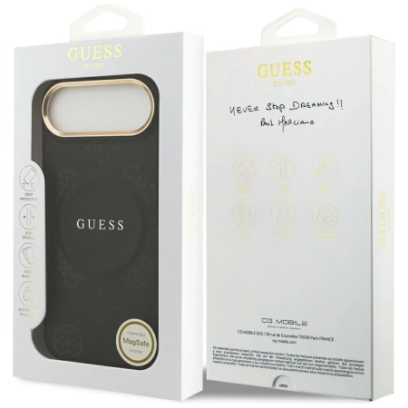 Guess Peony Hot Stamp MagSafe Case für iPhone Air - Schwarz