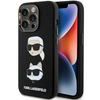 Karl Lagerfeld Silikon Karl&amp;Choupette Head Hülle für iPhone 15 Pro – Schwarz