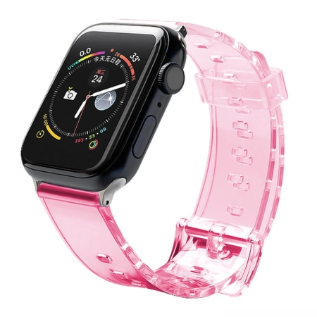 Pasek silikonowy bransoleta bransoletka Strap Light do zegarka Apple Watch 42 / 44 mm - czerwony