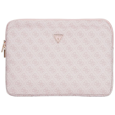 Guess 4G Zipper Pocket Triangle Logo Sleeve - Etui na notebooka 14" (różowy)