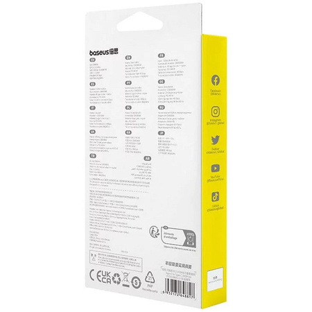Kabel Baseus CB000068 USB-C - USB-C 240W PD 8K 60Hz 1m - czarny
