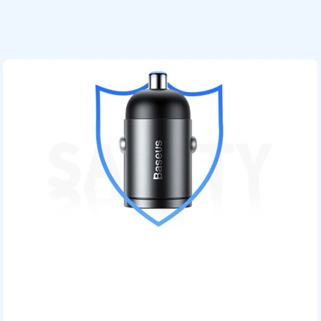 Baseus Tiny Star PPS mini inteligentna ładowarka samochodowa USB 30W Quick Charge 3.0 szary (VCHX-A0G)