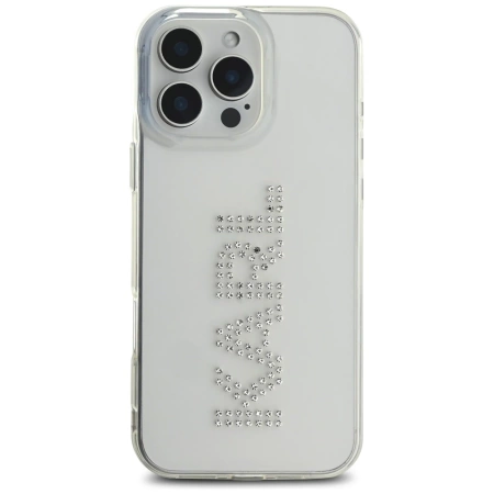 Etui Karl Lagerfeld IML Rhinestones Logo na iPhone 16 Pro - przezroczyste