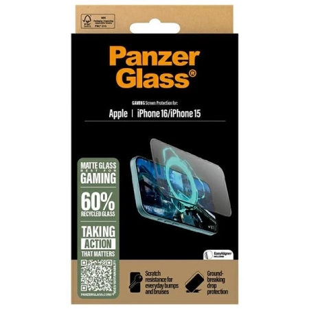 PanzerGlass Gaming Screen Protector iPhone 16 6.1&quot; Ultra-Wide Fit 2857
