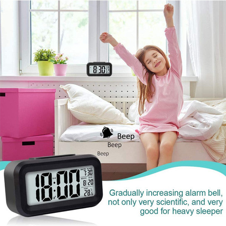 ZEGAR BUDZIK TRUSTY DUŻY LCD CZARNY ZG21