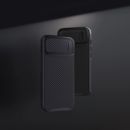 Nillkin Synthetic Fiber S Case iPhone 14 Hülle mit Kameraabdeckung, schwarz