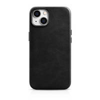 iCarer Oil Wax Premium Leather Case skórzane etui iPhone 14 magnetyczne z MagSafe czarny (WMI14220701-BK)