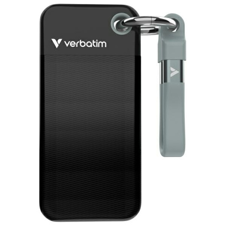 Verbatim Dysk SSD 1TB - brelok do kluczy  z kablem USB 3.2 gen.2 czarno-szary/black-grey 32190