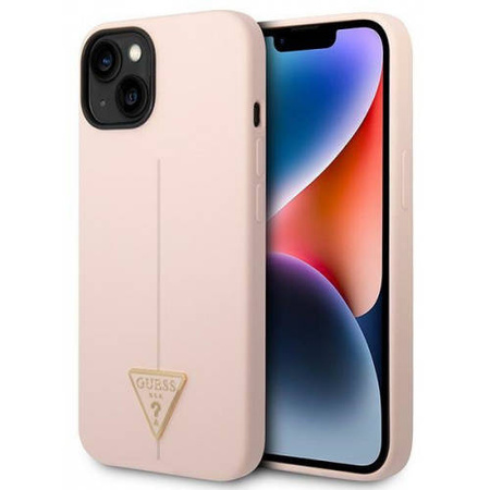 Guess Silicone Triangle Logo - Etui iPhone 14 (różowy)
