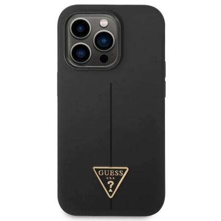 Guess GUHCP14XSLTGK iPhone 14 Pro Max 6,7&quot; schwarz/schwarz Hardcase Silikon Dreieck