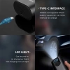 Elektryczna pompka do roweru Rockbros 42720001001 z wyświetlaczem LED + kabel USB-C - USB-A - czarna