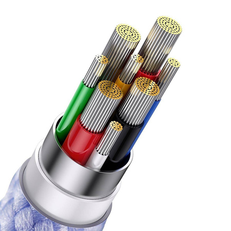 Baseus Flash Series II kabel USB Typ C / USB Typ A - USB Typ C / Lightning / micro USB 100 W 1,5 m fioletowy (CASS030205)