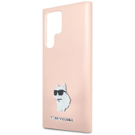 Karl Lagerfeld KLHCS23LSMHCNPP S23 Ultra S918 różowy/pink Silicone Choupette Metal Pin