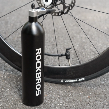 Zbiornik ciśnieniowy Rockbros do pompowania opon bezdętkowych tubeless 200 PSI 1.2l - czarny