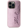 Karl Lagerfeld Wrinkled Metal Signature iPhone 15 Pro Case - Pink