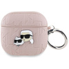 Original Case APPLE AIRPODS 4 Karl Lagerfeld Cover Monogram Karl & Choupette Head pink