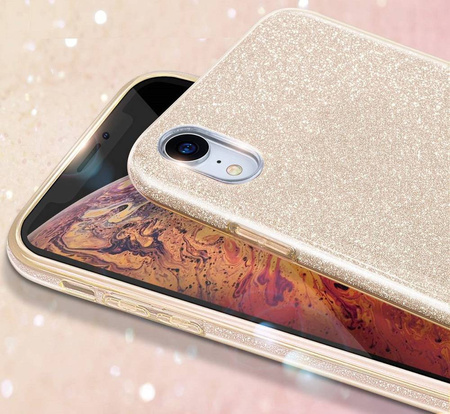Nakładka Glitter 3w1 do Samsung A35 5G złota