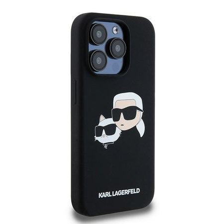 Oryginalne Etui KARL LAGERFELD Silicone Karl & Choupette MagSafe KLHMP15XSKCHPPLK do Iphone 15 Pro Max Czarny