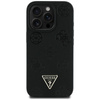 Guess Grained Hot Stamp Peony Triangle Logo MagSafe - Etui do iPhone 16 Pro Max (czarny)