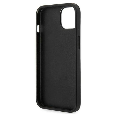 Original Handyhülle IPHONE 14 PLUS Karl Lagerfeld Hardcase Glitter Plaque Logo (KLHCP14MG2ELK) schwarz