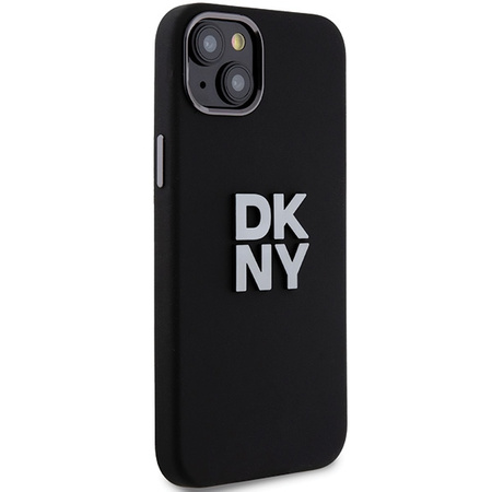 DKNY DKHCP15SSMCBSK iPhone 15 / 14 / 13 6.1" czarny/black hardcase Liquid Silicone Metal Logo