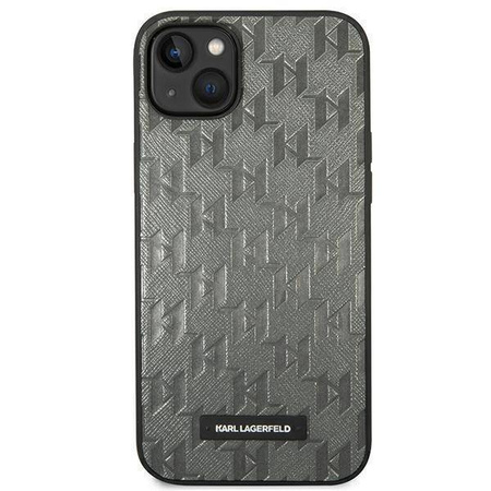 Oryginalne Etui IPHONE 14 PLUS Karl Lagerfeld Hardcase Saffiano Mono Metal Logo (KLHCP14MSAKLHPG) szare