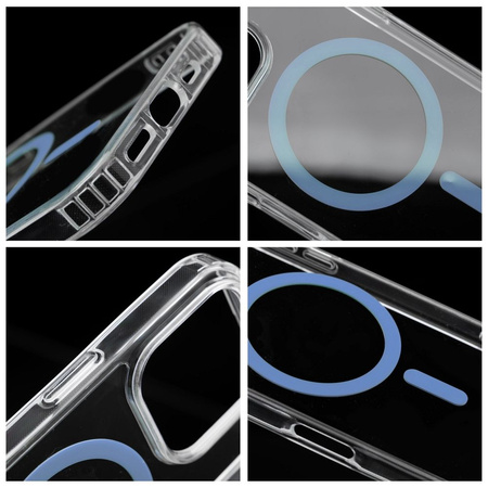 Drop Glue Colorful Ring Mag Cover kompatybilny z MagSafe pasuje do IPHONE 17 Pro Max jasny niebieski
