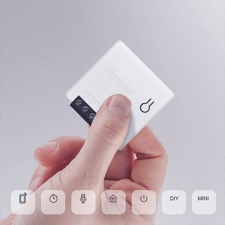 Sonoff MINI R2 WI-FI dopuszkowy przekaźnik przełącznik sterownik Wi-Fi do 10 A biały (M0802010010)