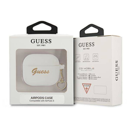 Guess GUA3LSCHSH AirPods 3 cover white / white Silicone Charm Collection