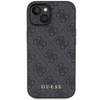 Etui Guess 4G Metal Gold Logo na iPhone 15 - szare