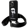 Karl Lagerfeld KLHCP15XSCBSKNK iPhone 15 Pro Max 6,7&quot; Hardcase schwarz/schwarz Crossbody Silikon Ikonik