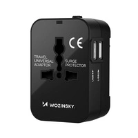 Wozinsky WUTWC Reiseadapter universal 24W EU / US / AUS / UK / 2x USB-A - Schwarz