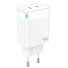 JELLICO wall charger C106 GaN PD 45W 2xUSB-C + cable USB-C - Lightning White