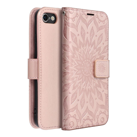 Kabura MEZZO Book do IPHONE 7 / 8 / SE 2020 / SE 2022 mandala złoty róż