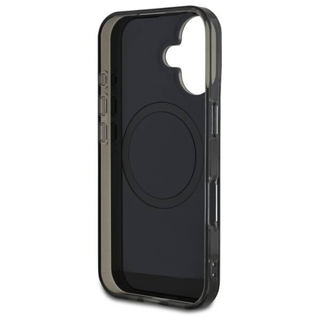 Original Case IPHONE 16 Mercedes Hardcase MB Double Layer Crossed Lines MagSafe (MEHMP16S23HRSK) black