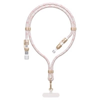 Kabel 4w1 / smycz Dudao L20MAX USB-A / USB-C / Lightning PD QC 65W 1.5m - różowy