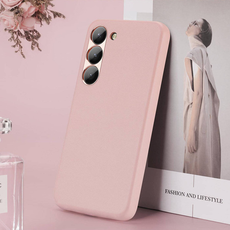 Dux Ducis Grit etui Samsung Galaxy S23+ elegancki pokrowiec ze sztucznej skóry MagSafe różowe