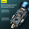 Baseus Golden Contactor Pro szybka ładowarka samochodowa USB Typ C / USB 40 W Power Delivery 3.0 Quick Charge 4+ SCP FCP AFC + kabel USB Typ C - Lightning niebieski (TZCCJD-03)